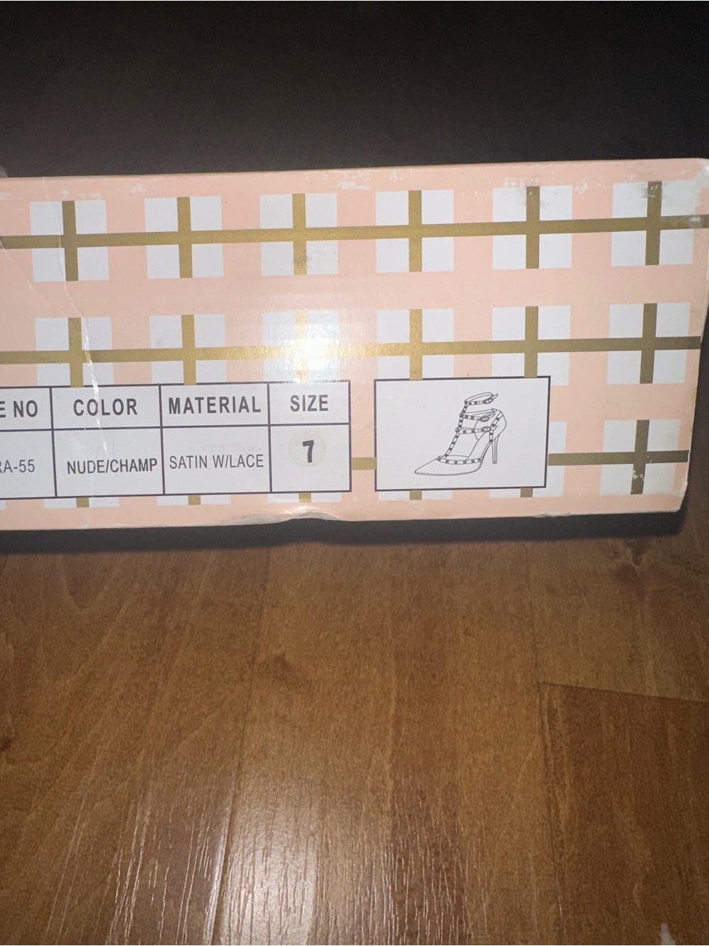 Nude/Champagne Satin Decorative Shoe Box - Home Accents